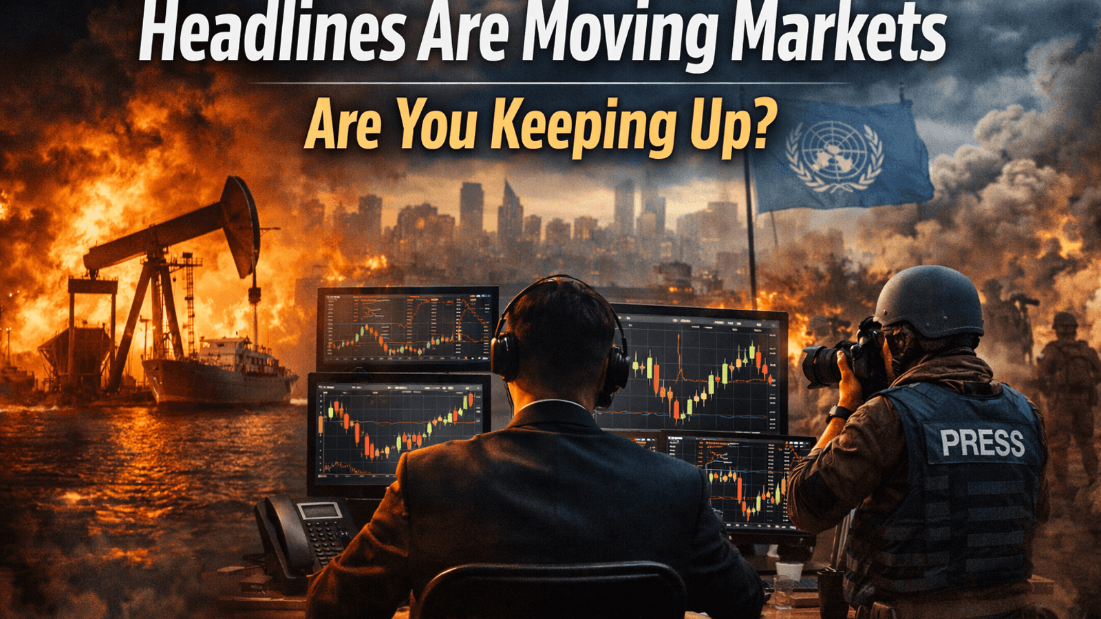 Global market volatility driven by oil price surge, supply chain disruption, and geopolitical headlines impacting stock markets