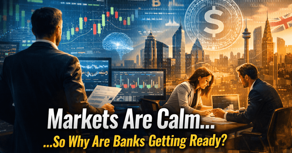 Global markets appear calm while investment banks quietly prepare for shifts in AI, regulation, and digital finance strategy