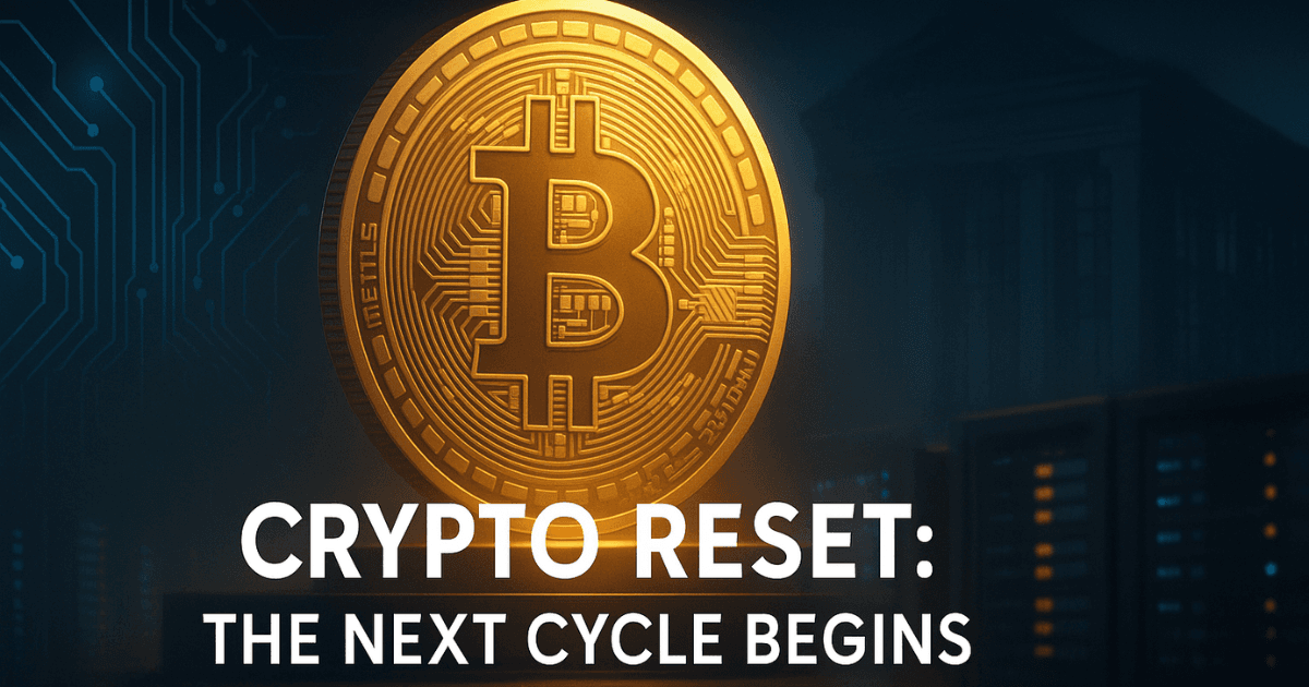 Hyper-realistic featured image showing Bitcoin with AI circuitry and a modern bank building in the background, symbolising Bitcoin adoption, miner stock stress, and crypto bank integration.