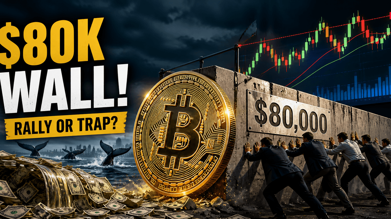 Bitcoin facing $80K resistance with ETF inflows, liquidity-driven rally, and whale distribution signals in crypto market