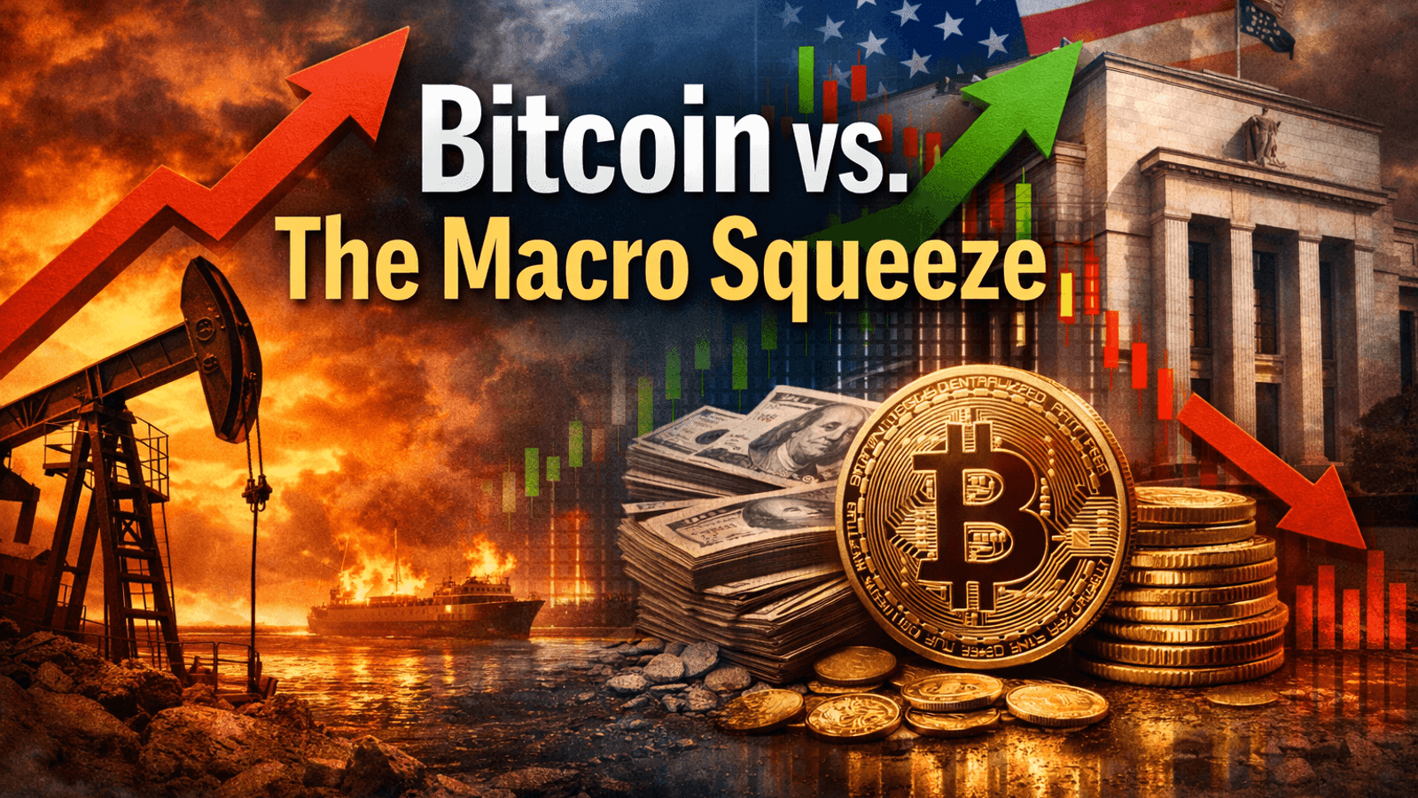 Bitcoin under macro pressure with rising oil prices, US dollar strength, and bond yields impacting the crypto market trend