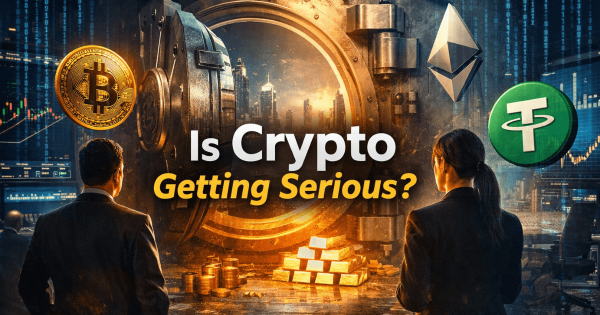 Institutional investors analyzing Bitcoin, stablecoins, and blockchain infrastructure as crypto markets shift toward regulated adoption and long-term capital