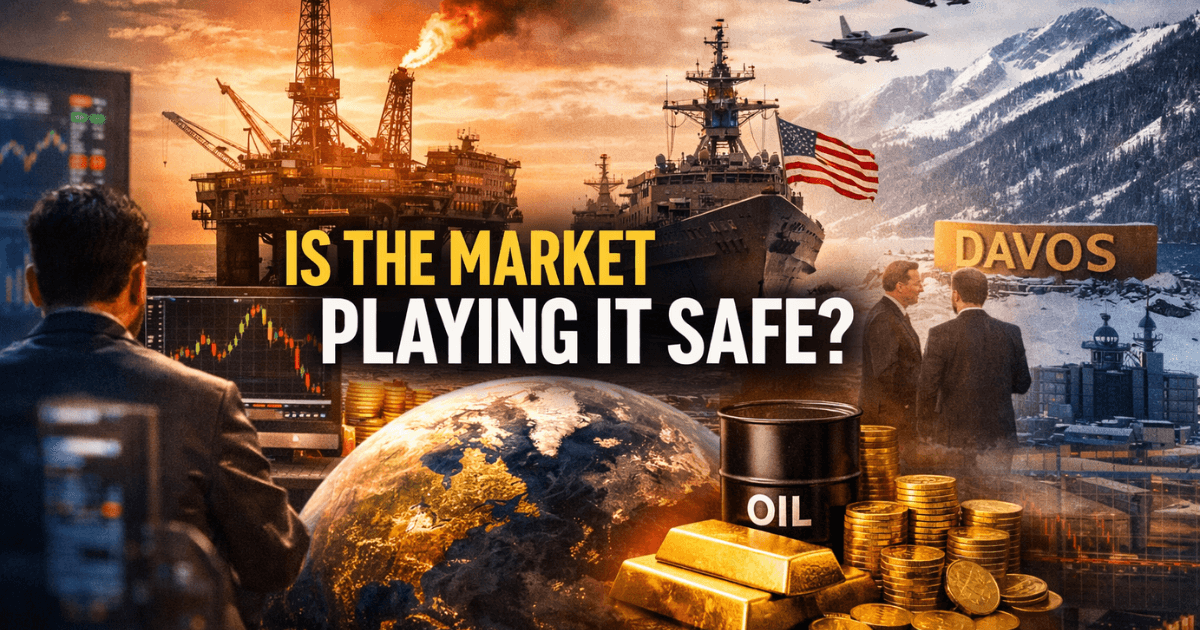 Global market rotation showing stocks, oil prices, and Davos geopolitical signals influencing investor strategy