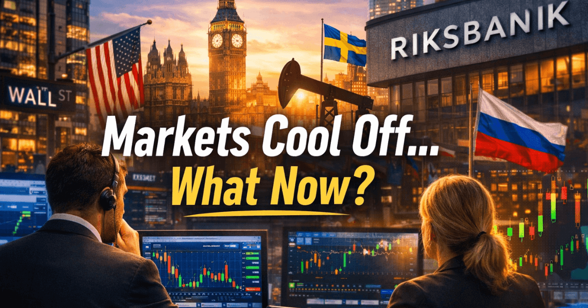 Global investors monitoring stock market charts as U.S. tech stocks pull back, the FTSE 100 strengthens, banks reassess yield curves, and central banks signal caution